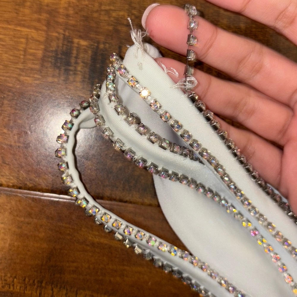 White Rhinestone Bikini Set - Picture 4 of 4